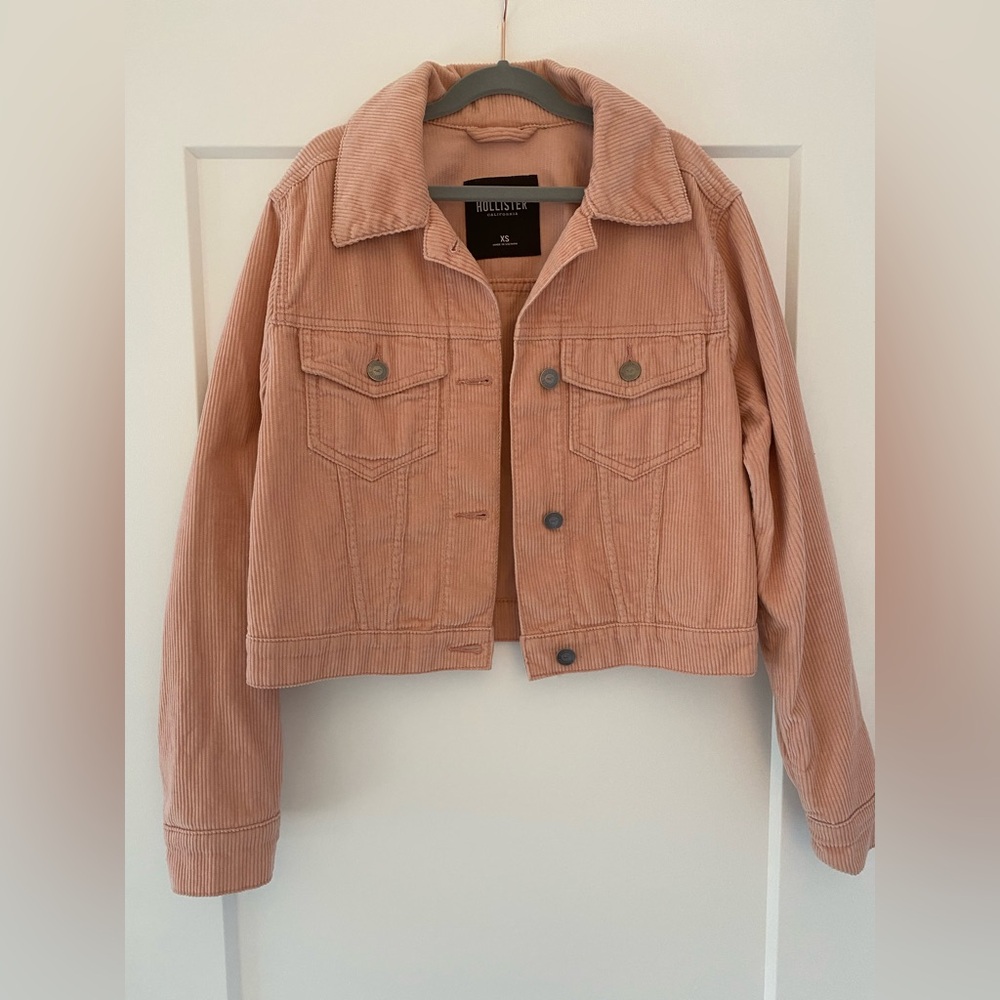 Hollister Dusty Rose / Light Pink Corduroy Crop Jacket